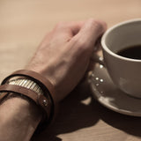Brown Cuff and Gold Watch