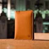 Beardbrand brown leather passport wallet
