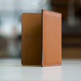 Beardbrand brown leather passport wallet back